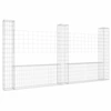 Image de vidaXL Corbeille à gabion en forme de U avec 3 colonnes en fer 260x20x150 cm