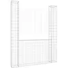 Image de vidaXL Corbeille à gabion en forme de U avec 2 colonnes en fer 140x20x200 cm