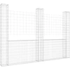 Image de vidaXL Corbeille à gabion en forme de U avec 3 colonnes en fer 260x20x200 cm