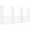 Image de vidaXL Corbeille à gabion en forme de U avec 4 colonnes en fer 380x20x200 cm
