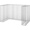 Image de vidaXL Mur en gabion pour poubelles Acier galvanisé 180x100x110 cm