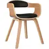 Image de vidaXL Chaise de salle à manger noire bois courbé et similicuir