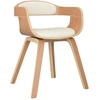 Image de vidaXL Chaise de salle à manger Crème Bois courbé et similicuir