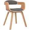 Image de vidaXL Chaise de salle à manger gris clair bois courbé et tissu