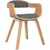 Image de vidaXL Chaise de salle à manger Taupe bois courbé et tissu