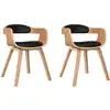 Image de vidaXL Chaise de salle à manger 2 pcs. noir bois courbé et similicuir