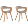 Image de vidaXL Chaise de salle à manger 2 pcs. Taupe bois courbé et tissu