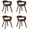Image de vidaXL Chaises de salle à manger 4 pcs. noir bois courbé et similicuir