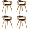 Image de vidaXL Chaises de salle à manger 4 pcs. noir bois courbé et similicuir