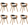 Image de vidaXL Chaises de salle à manger 6 pcs. noir bois courbé et similicuir