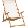 Image de vidaXL Chaise de plage pliante bois massif teck crème