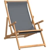 Image de vidaXL Chaise de plage pliante en teck massif gris