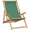 Image de vidaXL Chaise de plage pliante en teck massif vert