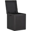 Image de vidaXL Boîte de rangement de jardin 90 L noir PP rotin