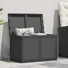 Image de vidaXL Boîte de rangement de jardin 180 L noir PP rotin