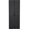 Image de vidaXL Armoire de jardin noir 65x45x172 cm PP rotin