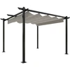 Image de vidaXL Pavillon avec toit extensible 3x3 m Crème
