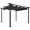 Image de vidaXL Pavillon avec toit extensible 3x3 m Anthracite