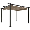 Image de vidaXL Pavillon avec toit extensible 3x3 m Taupe