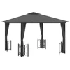Image de vidaXL Pavillon avec parois latérales & double toit 3x3 m Anthracite