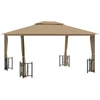 Image de vidaXL Pavillon avec parois latérales & double toit 3x4 m Taupe