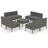 Image de vidaXL Ensemble de salon de jardin 9 pièces avec coussins Poly Rattan Gris