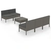 Image de vidaXL Ensemble de salon de jardin 6 pièces avec coussins Poly Rattan Gris