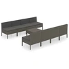 Image de vidaXL Ensemble de salon de jardin 9 pièces avec coussins Poly Rattan Gris
