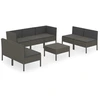 Image de vidaXL Ensemble salon de jardin 8 pièces avec coussins Poly rotin gris