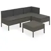 Image de vidaXL Ensemble de salon de jardin 5 pièces avec coussins Poly Rattan Gris