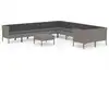 Image de vidaXL Ensemble salon de jardin 11 pièces avec coussins Poly rotin gris