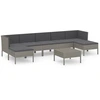 Image de vidaXL Ensemble salon de jardin 8 pièces avec coussins Poly rotin gris