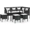 Image de vidaXL Ensemble de 5 canapés en L avec coussins Poly rotin noir