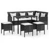 Image de vidaXL Ensemble de 5 canapés en L avec coussins Poly rotin noir
