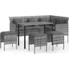 Image de vidaXL Ensemble de canapés 5 pièces en L avec coussins Poly rotin Gris