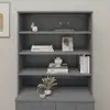 Image de vidaXL Partie supérieure du highboard HAMAR gris foncé 90x30x100 cm bois massif