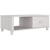 Image de vidaXL Table basse HAMAR blanc 100x55x35 cm pin massif