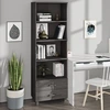 Image de vidaXL Highboard HAMAR gris clair 60x35x180 cm Pin massif