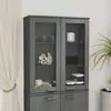 Image de vidaXL Partie supérieure du highboard HAMAR gris foncé 85x35x100 cm bois massif