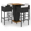 Image de vidaXL Ensemble bar de jardin 5 pièces avec coussins Poly rotin noir