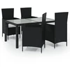 Image de vidaXL 5-tlg. Groupe de jardinage avec baisers Poly Rattan Schwarz