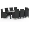 Image de vidaXL Salon de jardin 9 pièces avec coussins Poly rotin noir