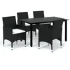 Image de vidaXL 5-tlg. Groupe de jardinage avec baisers Poly Rattan Schwarz