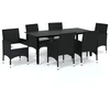 Image de vidaXL Ensemble de jardin 7 pièces avec coussins Poly rotin noir