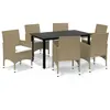 Image de vidaXL Ensemble de jardin 7 pièces avec coussins Poly rotin Beige