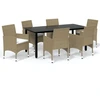 Image de vidaXL Ensemble de jardin 7 pièces avec coussins Poly rotin Beige