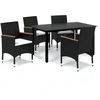 Image de vidaXL 5-tlg. Groupe de jardinage avec baisers Poly Rattan Schwarz