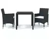 Image de vidaXL Ensemble de jardin 3 pièces avec coussins Poly rotin noir