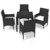 Image de vidaXL 5-tlg. Groupe de jardinage avec baisers Poly Rattan Schwarz