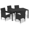 Image de vidaXL 5-tlg. Groupe de jardinage avec baisers Poly Rattan Schwarz